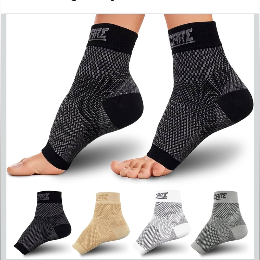 NEW Open Toe Compression Ankle Socks - Black, Size Large (Men’s 10-13)